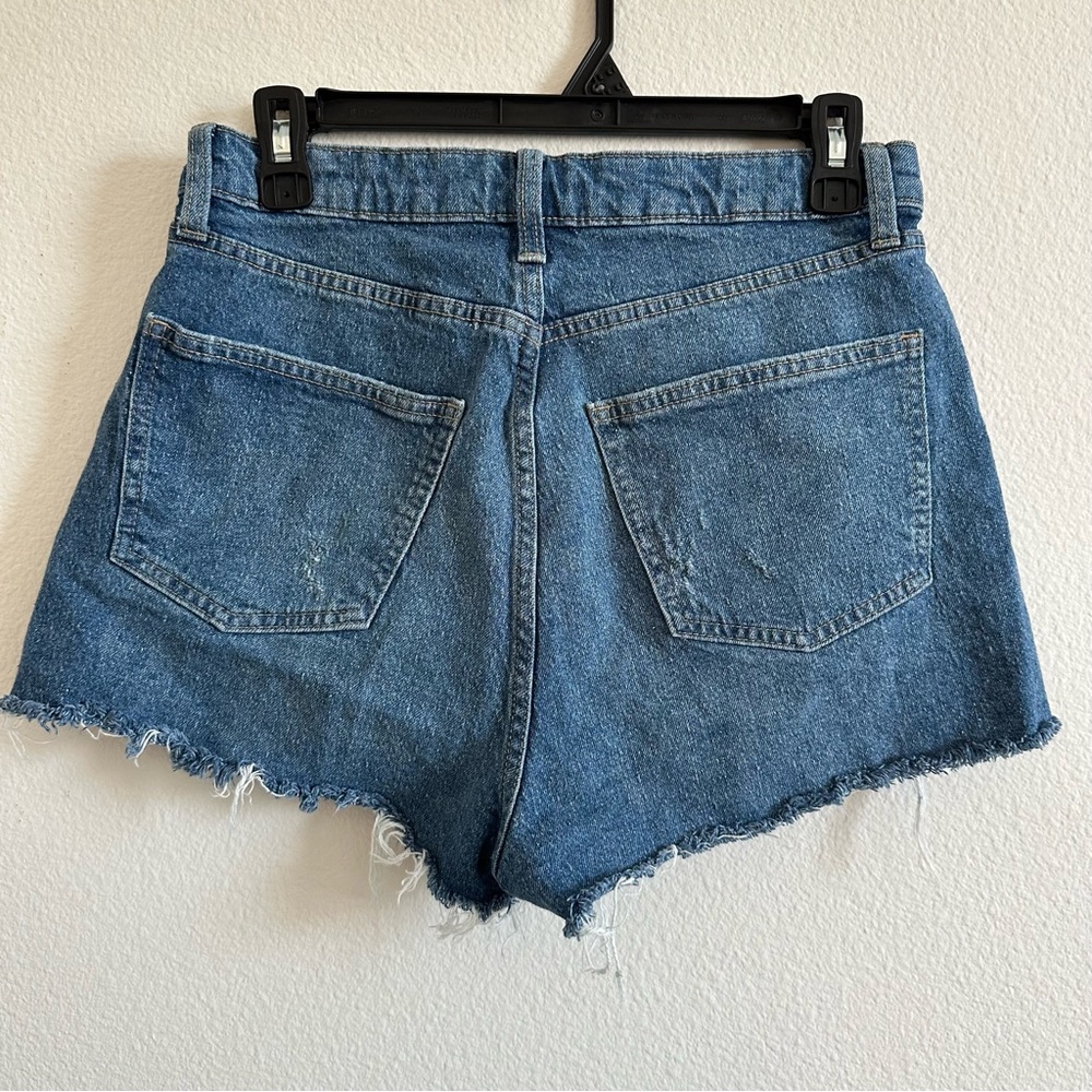 Wild Fable  Hi Rise Distressed Blue Denim Shorts - Picture 3 of 6